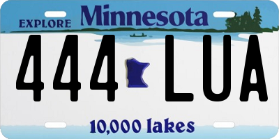 MN license plate 444LUA