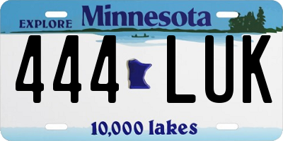 MN license plate 444LUK