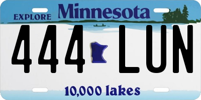 MN license plate 444LUN