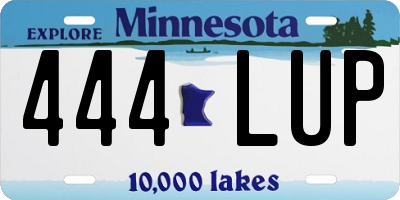 MN license plate 444LUP