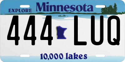 MN license plate 444LUQ