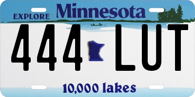 MN license plate 444LUT