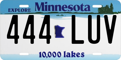 MN license plate 444LUV