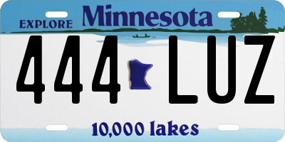 MN license plate 444LUZ