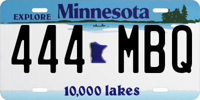 MN license plate 444MBQ