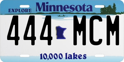 MN license plate 444MCM