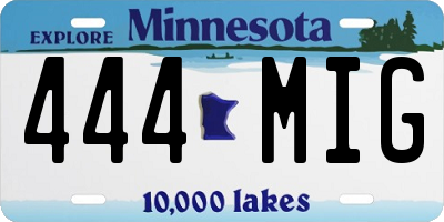 MN license plate 444MIG