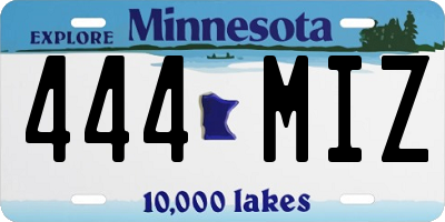MN license plate 444MIZ