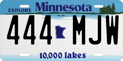 MN license plate 444MJW