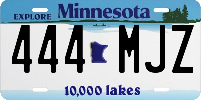 MN license plate 444MJZ