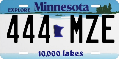 MN license plate 444MZE