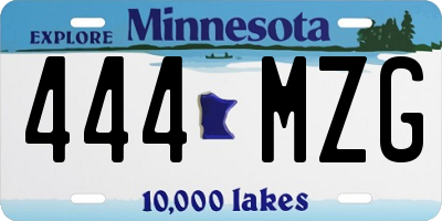 MN license plate 444MZG