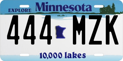 MN license plate 444MZK