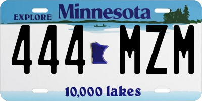 MN license plate 444MZM