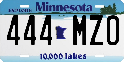 MN license plate 444MZO