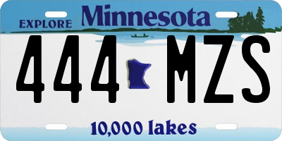 MN license plate 444MZS