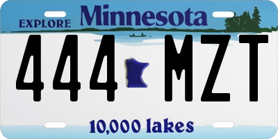 MN license plate 444MZT