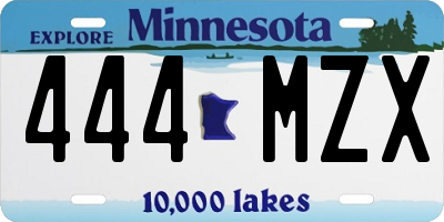 MN license plate 444MZX