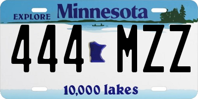 MN license plate 444MZZ