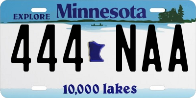 MN license plate 444NAA