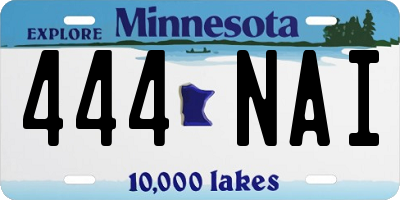 MN license plate 444NAI