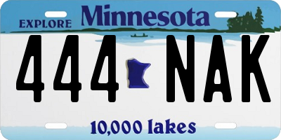 MN license plate 444NAK