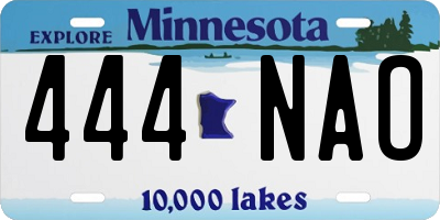 MN license plate 444NAO