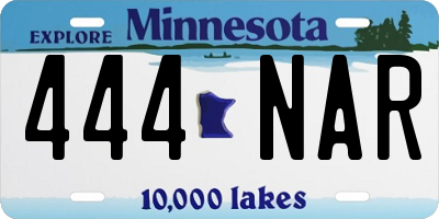 MN license plate 444NAR