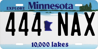 MN license plate 444NAX