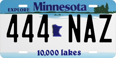 MN license plate 444NAZ