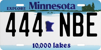 MN license plate 444NBE