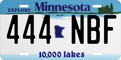 MN license plate 444NBF