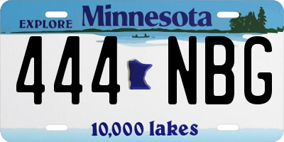 MN license plate 444NBG