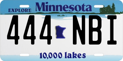 MN license plate 444NBI