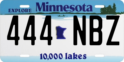 MN license plate 444NBZ