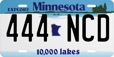 MN license plate 444NCD