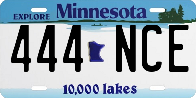 MN license plate 444NCE