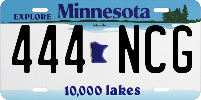 MN license plate 444NCG