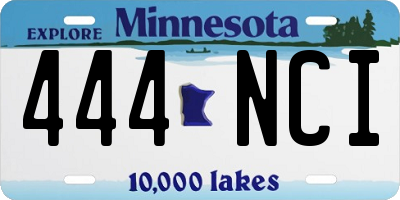 MN license plate 444NCI