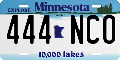 MN license plate 444NCO
