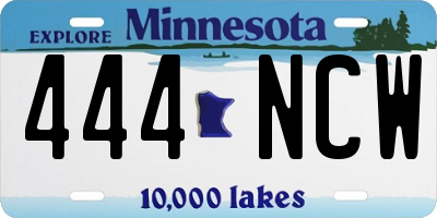 MN license plate 444NCW