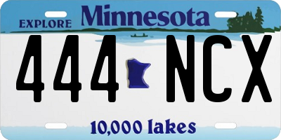 MN license plate 444NCX