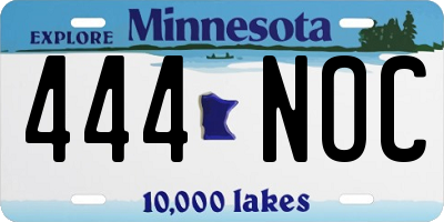 MN license plate 444NOC