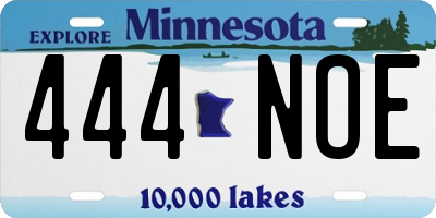 MN license plate 444NOE