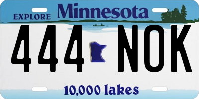MN license plate 444NOK