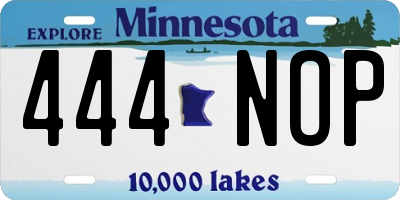 MN license plate 444NOP