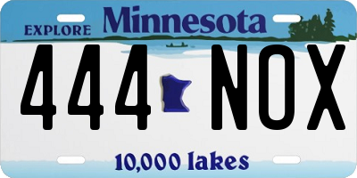 MN license plate 444NOX