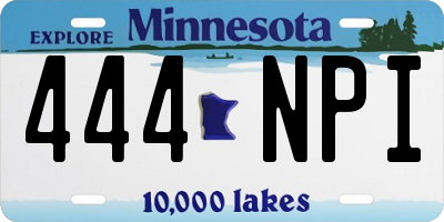 MN license plate 444NPI