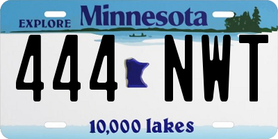 MN license plate 444NWT