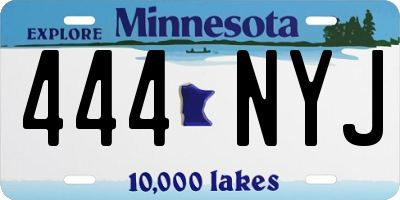 MN license plate 444NYJ